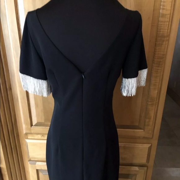 Trina Turk Rhinestone Fringe Sleeve Dress - Picture 6 of 8